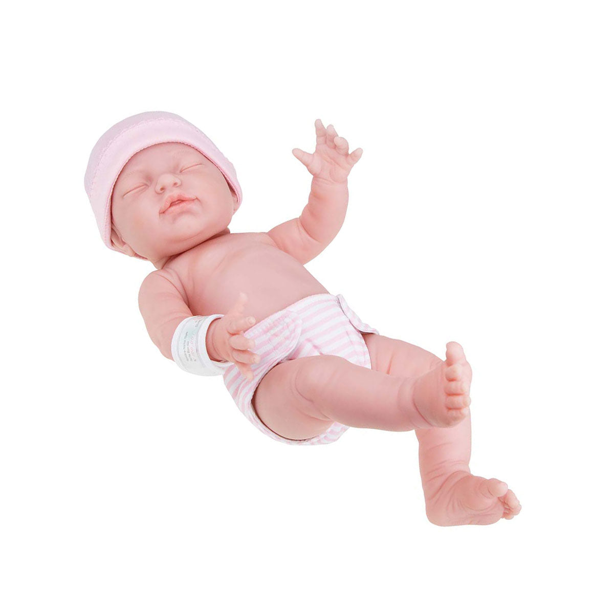 La Newborn® 17" All-Vinyl Retro La Newborn Doll (closed Eyes) in Pink Set w/ accessories. Window Box