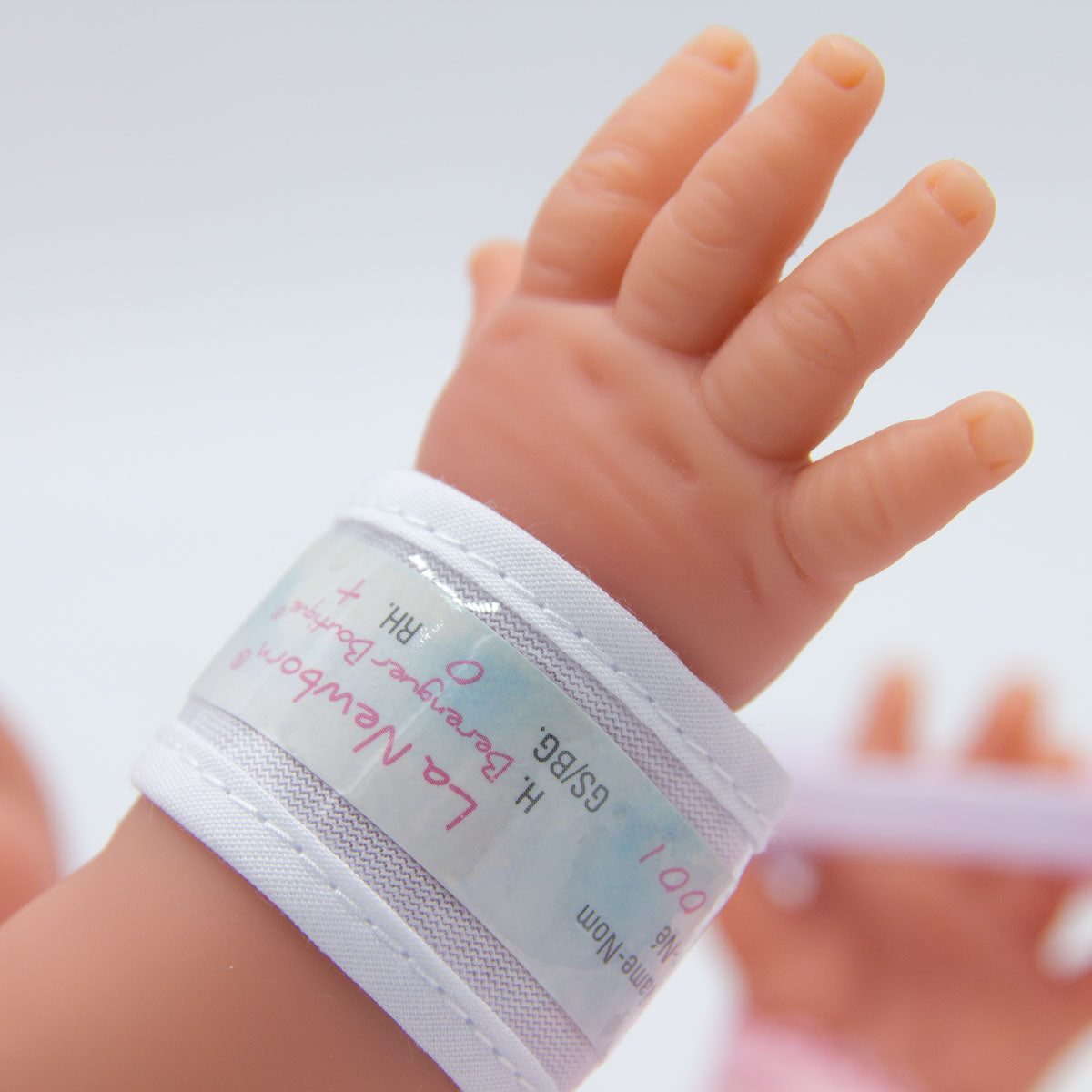 La Newborn® 17" All-Vinyl Retro La Newborn Doll (closed Eyes) in Pink Set w/ accessories. Window Box