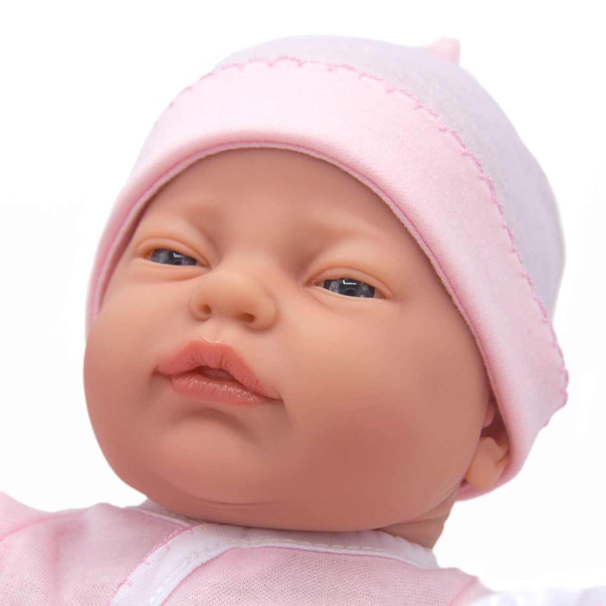 La Newborn® 17" All-Vinyl Retro La Newborn Doll in Pink Set w/ accessories. Window Box
