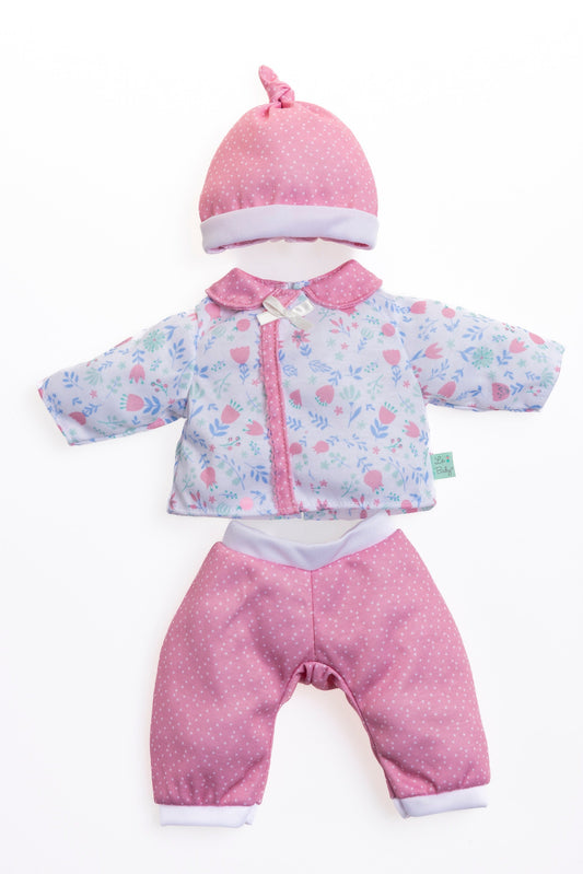 Berenguer Boutique ® FASHION  Clothing for 14"-18" Dolls - White/Pink Floral 3 Piece.