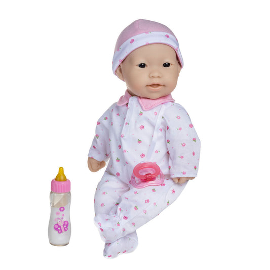 JC Toys, La Baby 16 inches Soft Body Asian Baby Doll in Pink Outfit - JC Toys Group Inc.