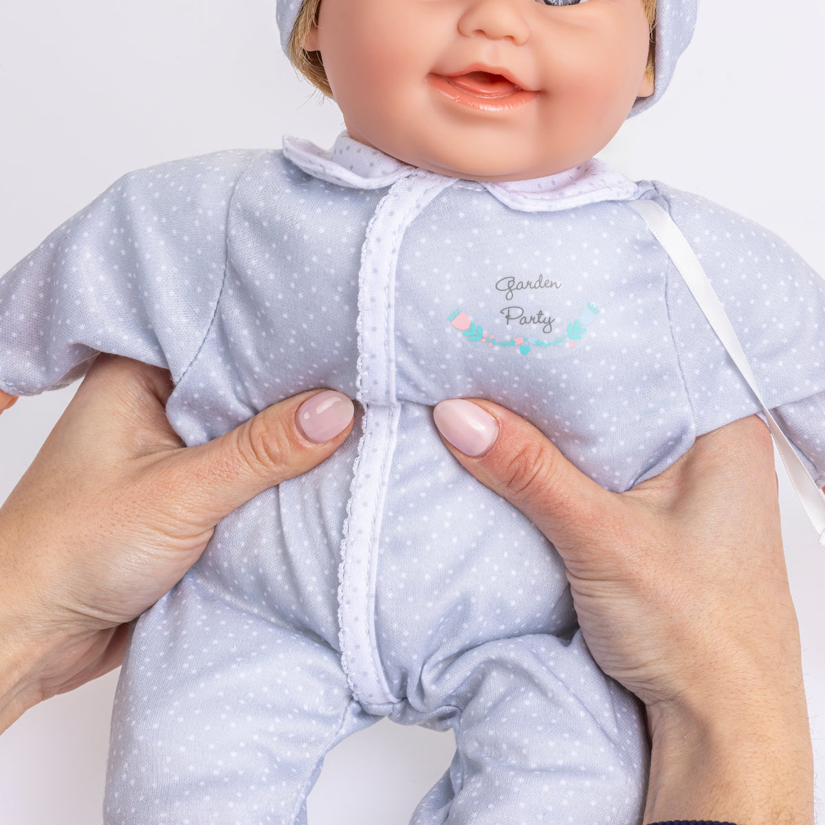 JC Toys, Down Syndrome La Baby 16 inches Soft Body Baby Doll Blonde Hair - Realistic Features