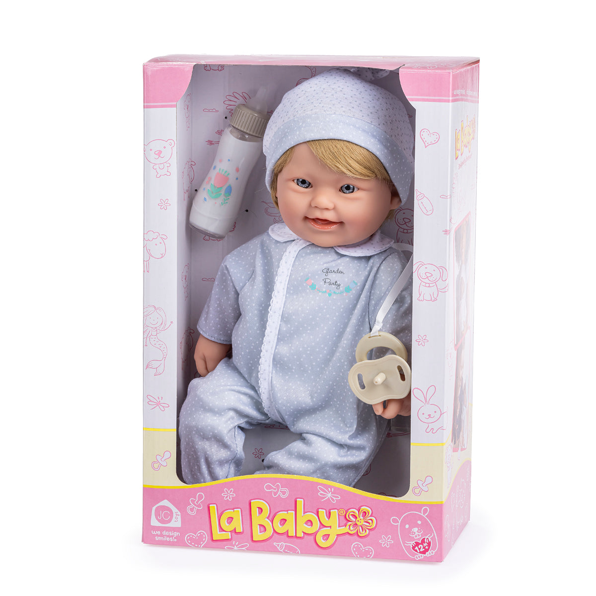 JC Toys, Down Syndrome La Baby 16 inches Soft Body Baby Doll Blonde Hair - Realistic Features