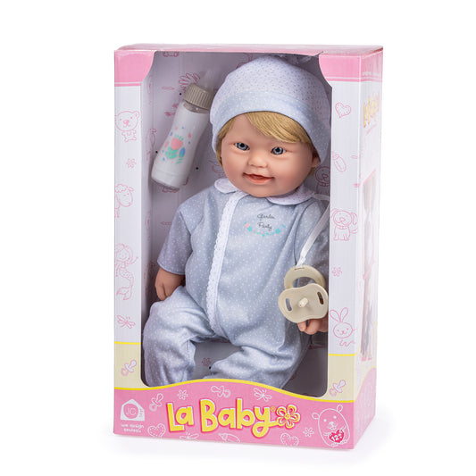 JC Toys, Down Syndrome La Baby 16 inches Soft Body Baby Doll Blonde Hair - Realistic Features