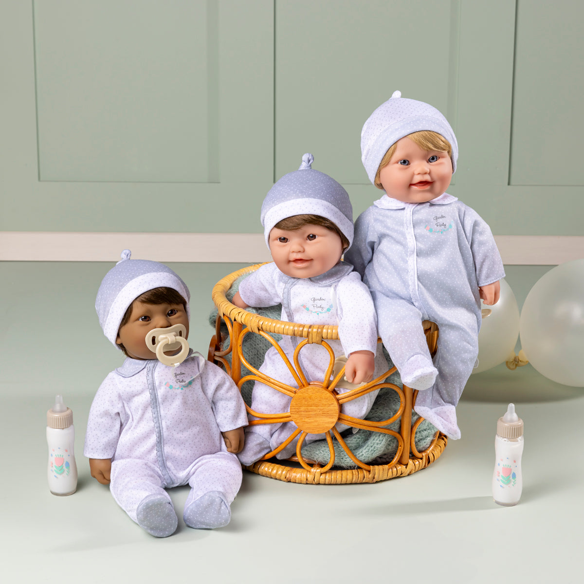 JC Toys, Ethnic Down Syndrome La Baby 16 inches Soft Body Baby Doll Brown Hair - Realistic Features