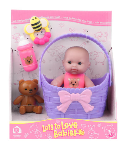 Lots to Love Babies. 5" All Vinyl Mini Doll Nursery Accessory Assortment. Caucasian 2+