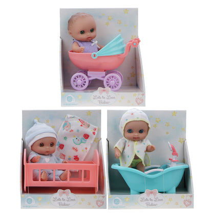 JC Toys Lil' Cutesies® 5" All-Vinyl Mini Dolls with Assorted Play Accessories – Open Display Box (#16912)