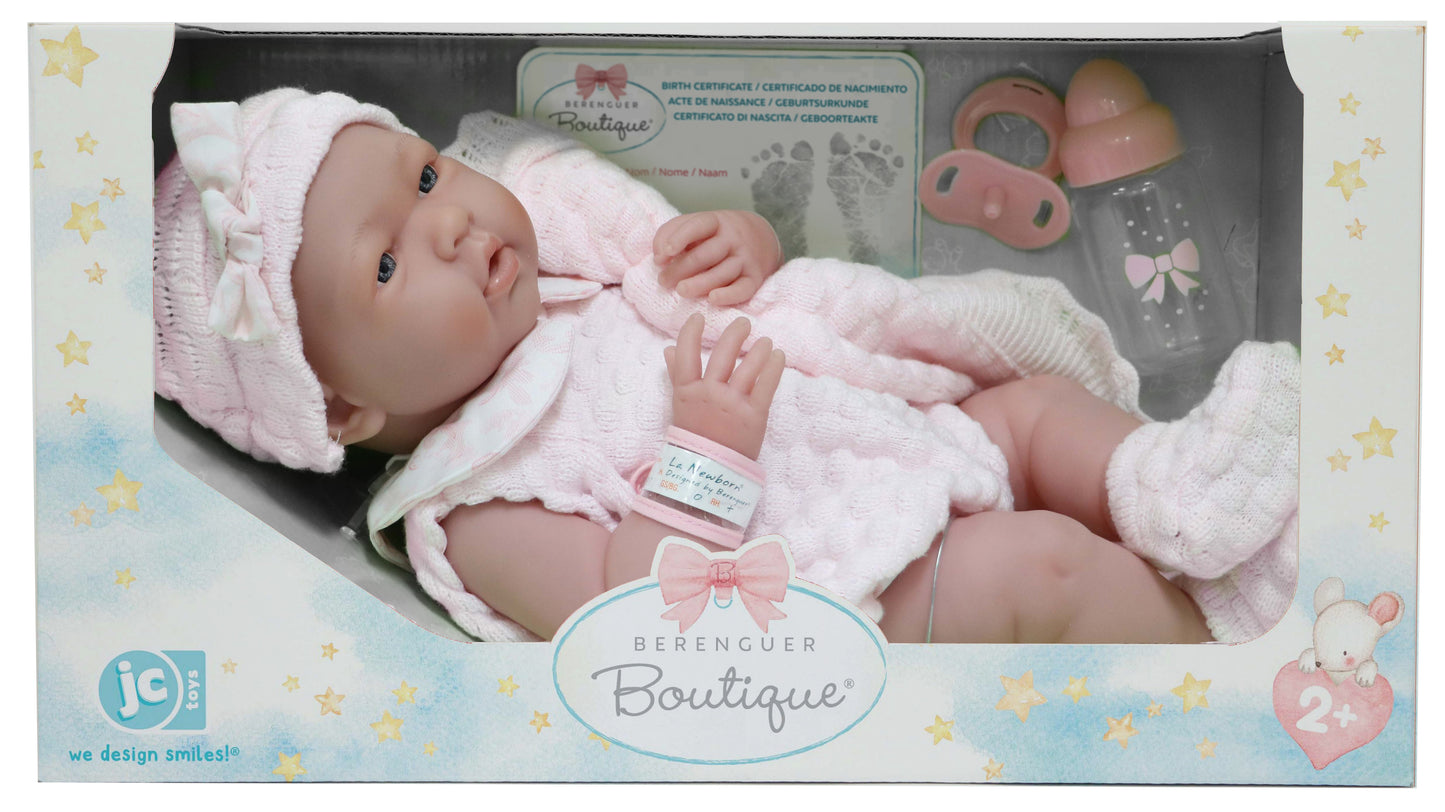 JC Toys, La Newborn 15 inch Anatomically Correct Real Girl Baby Doll Pink Outfit