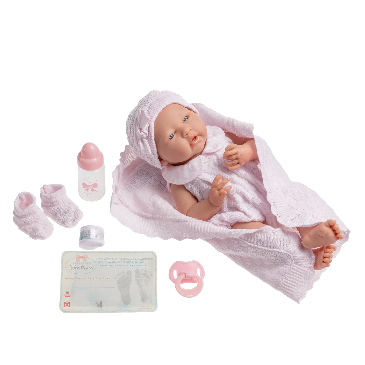 JC Toys, La Newborn 15 inch Anatomically Correct Real Girl Baby Doll Pink Outfit