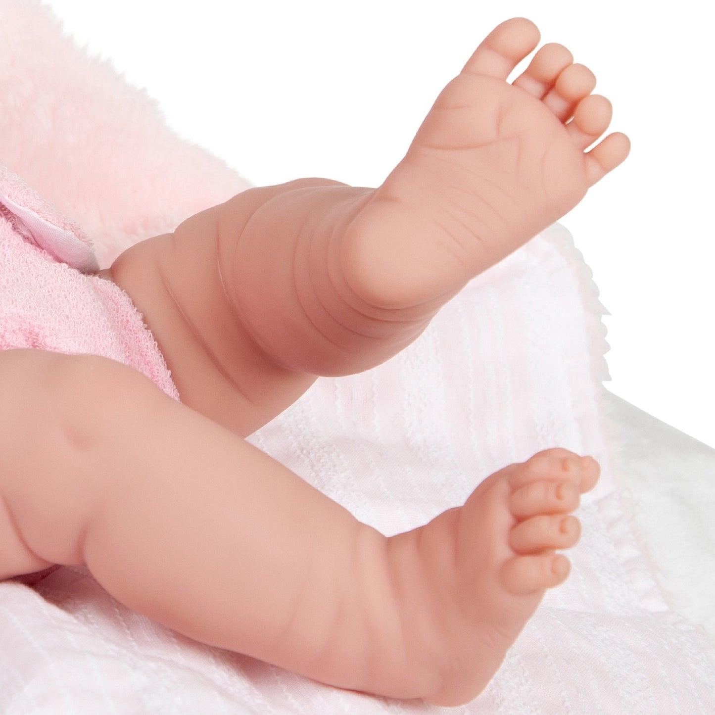 JC Toys,La Newborn All-Vinyl Real Girl 15in Baby Doll-White Outfit & Accessories