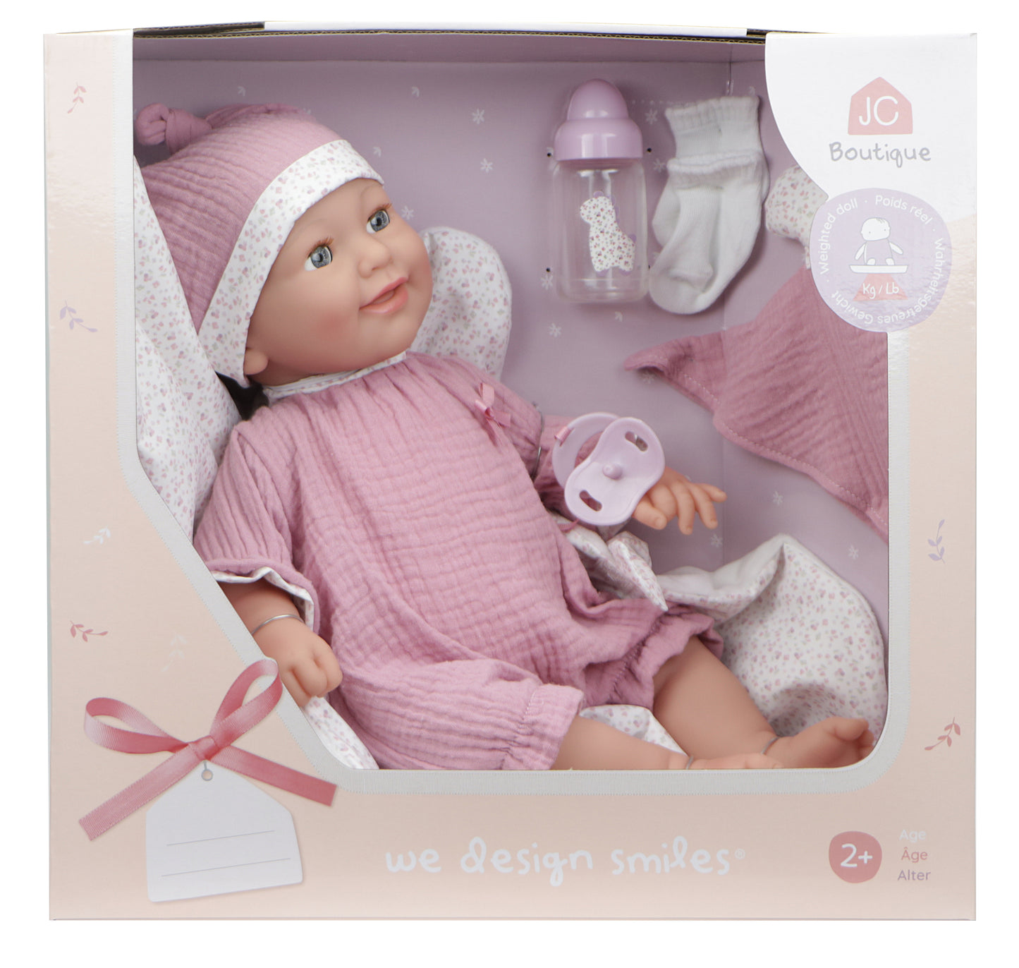(PRE-ORDER ONLY AVAILABLE AUG 2026)JC Toys, La Newborn Soft Body Weighted Baby Doll 17in Bedtime