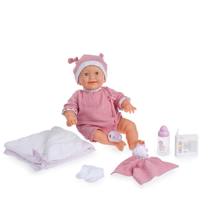 (PRE-ORDER ONLY AVAILABLE AUG 2026)JC Toys, La Newborn Soft Body Weighted Baby Doll 17in Bedtime
