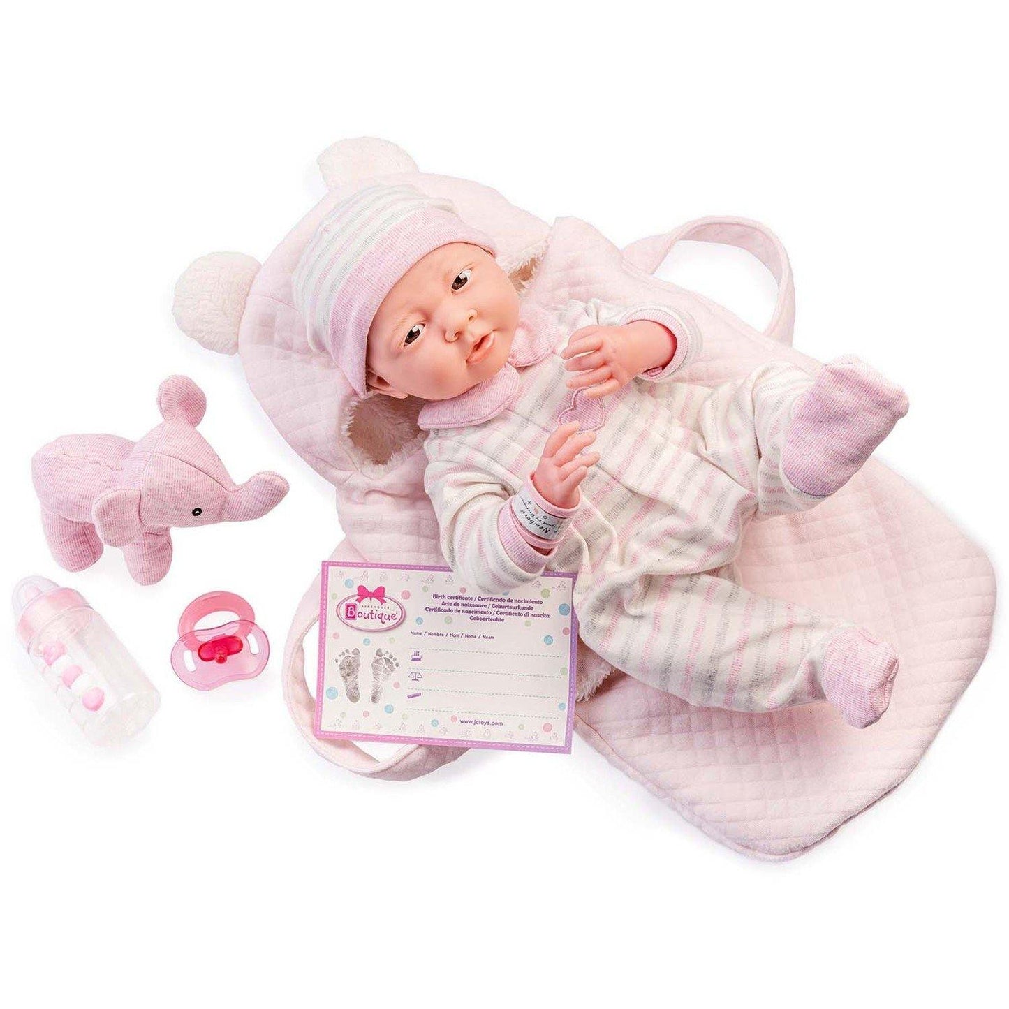 JC Toys, Soft Body La Newborn 15.5 inches baby doll in Pink Soft Basket Gift Set - JC Toys Group Inc.
