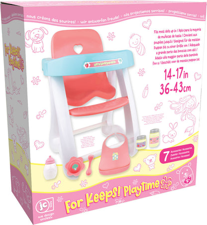 For Keeps! Highchair + Accessory Gift Set fits dolls up to 16” dolls - Ages 2+