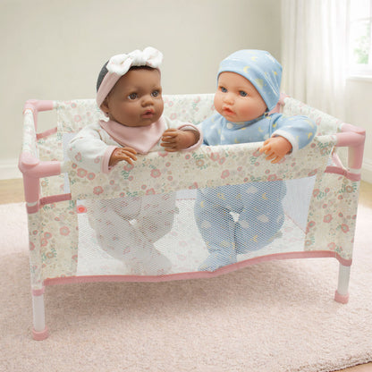 (PRE-ORDER ONLY AVAILABLE AUG 2026)Bonbebé® Doll Playpen with Travel Bag & Soft Mat and pillow (Fits Most Dolls)