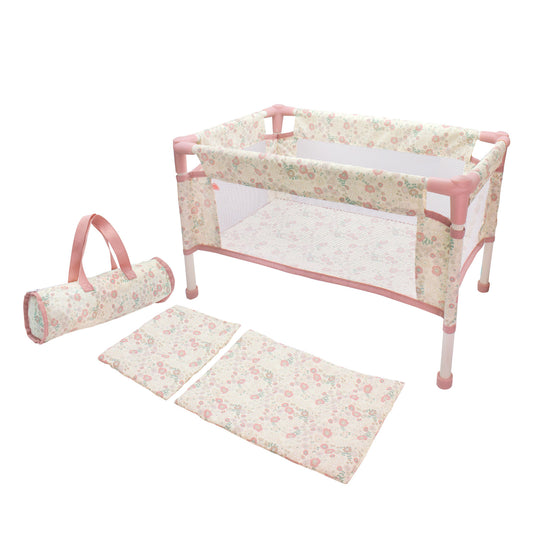 (PRE-ORDER ONLY AVAILABLE AUG 2026)Bonbebé® Doll Playpen with Travel Bag & Soft Mat and pillow (Fits Most Dolls)