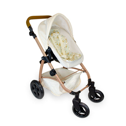 (PRE-ORDER ONLY AVAILABLE AUG 2026)Bonbebé® 3-in-1 Convertible Deluxe Doll Stroller with Bassinet & Carrier