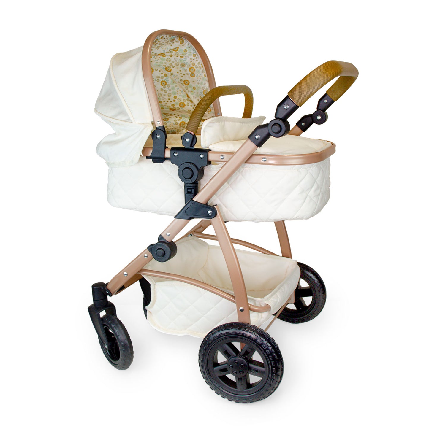 (PRE-ORDER ONLY AVAILABLE AUG 2026)Bonbebé® 3-in-1 Convertible Deluxe Doll Stroller with Bassinet & Carrier