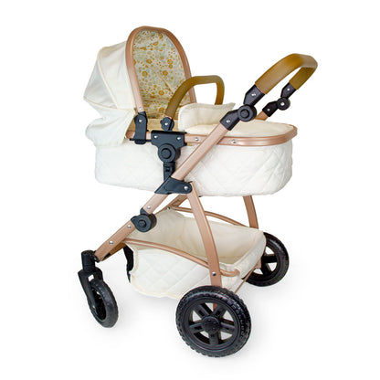 (PRE-ORDER ONLY AVAILABLE AUG 2026)Bonbebé® 3-in-1 Convertible Deluxe Doll Stroller with Bassinet & Carrier