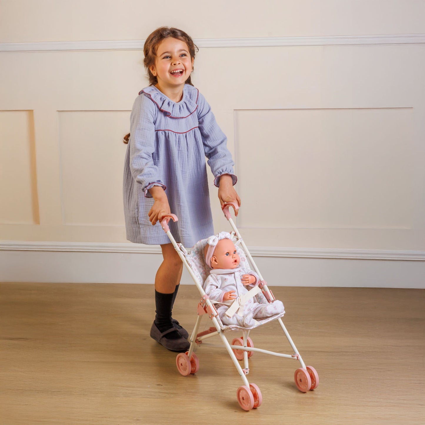 (PRE-ORDER ONLY AVAILABLE AUG 2026)Bonbebé® Doll Umbrella Stroller – Lightweight Folding Stroller (Pink Collection)