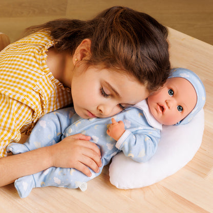 (PRE-ORDER ONLY AVAILABLE AUG 2026)Bonbebé® 15.5” Weighted Reborn Baby Doll with Real Heartbeat, 16-Piece Gift Set (Blue, Caucasian)