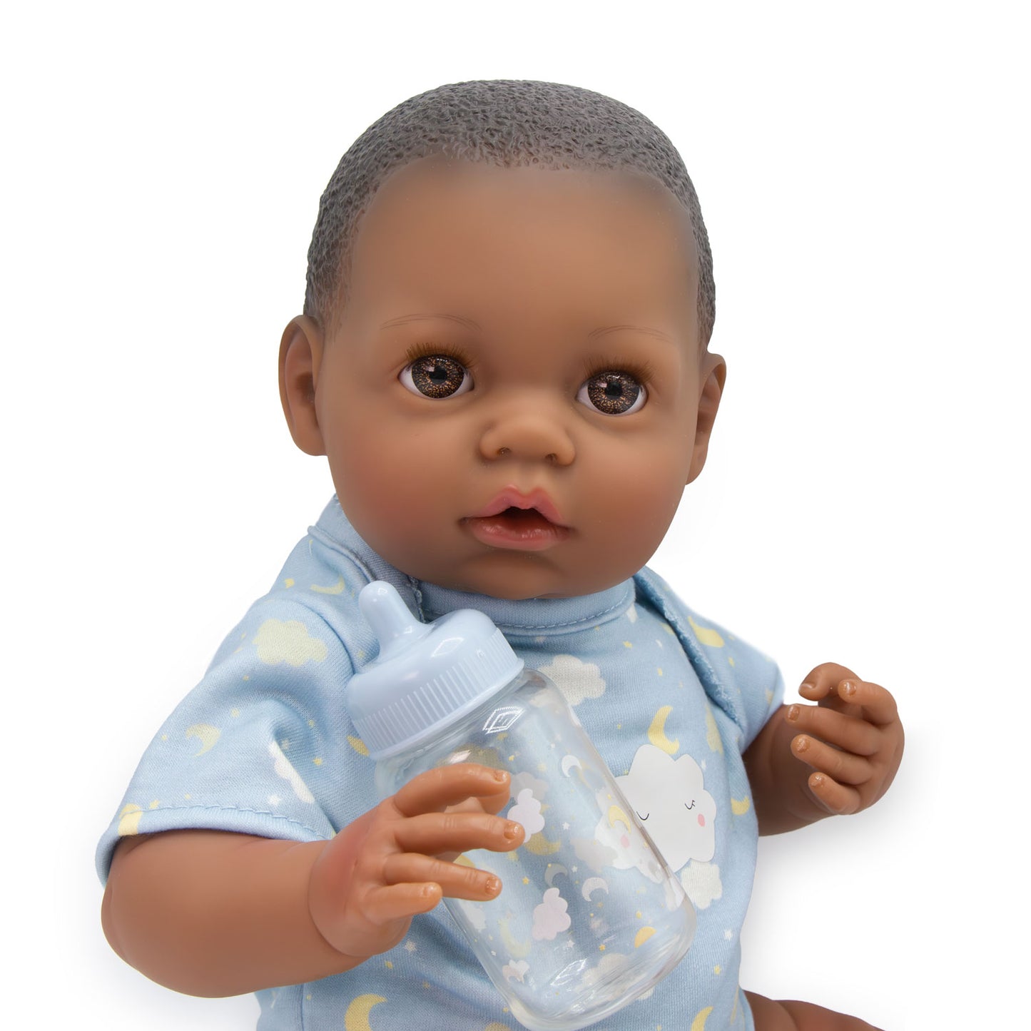 (PRE-ORDER ONLY AVAILABLE AUG 2026)Bonbebé® 15.5” Weighted Reborn Baby Doll with Real Heartbeat, 16-Piece Gift Set (Blue , African American)