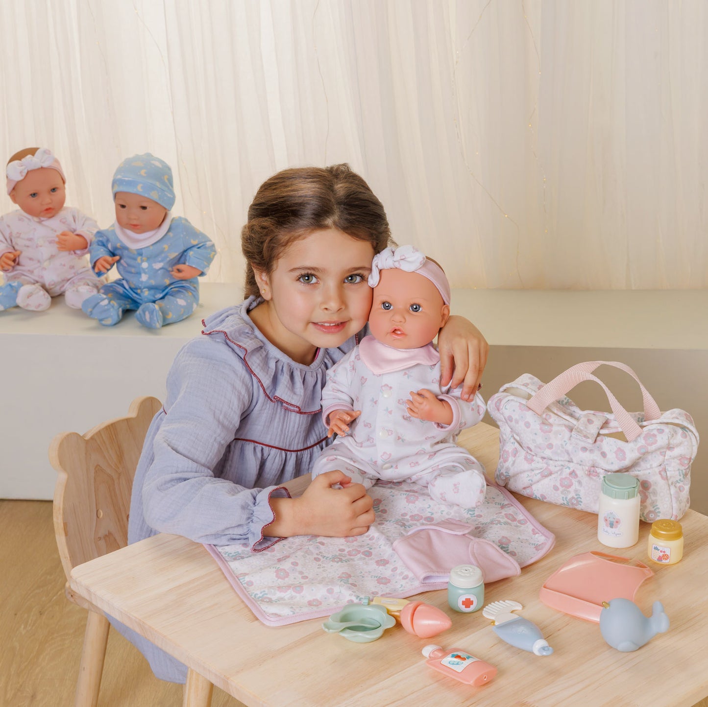 (PRE-ORDER ONLY AVAILABLE AUG 2026)Bonbebé® 15-Piece Doll Diaper Bag Set with Accessories & Changing Mat