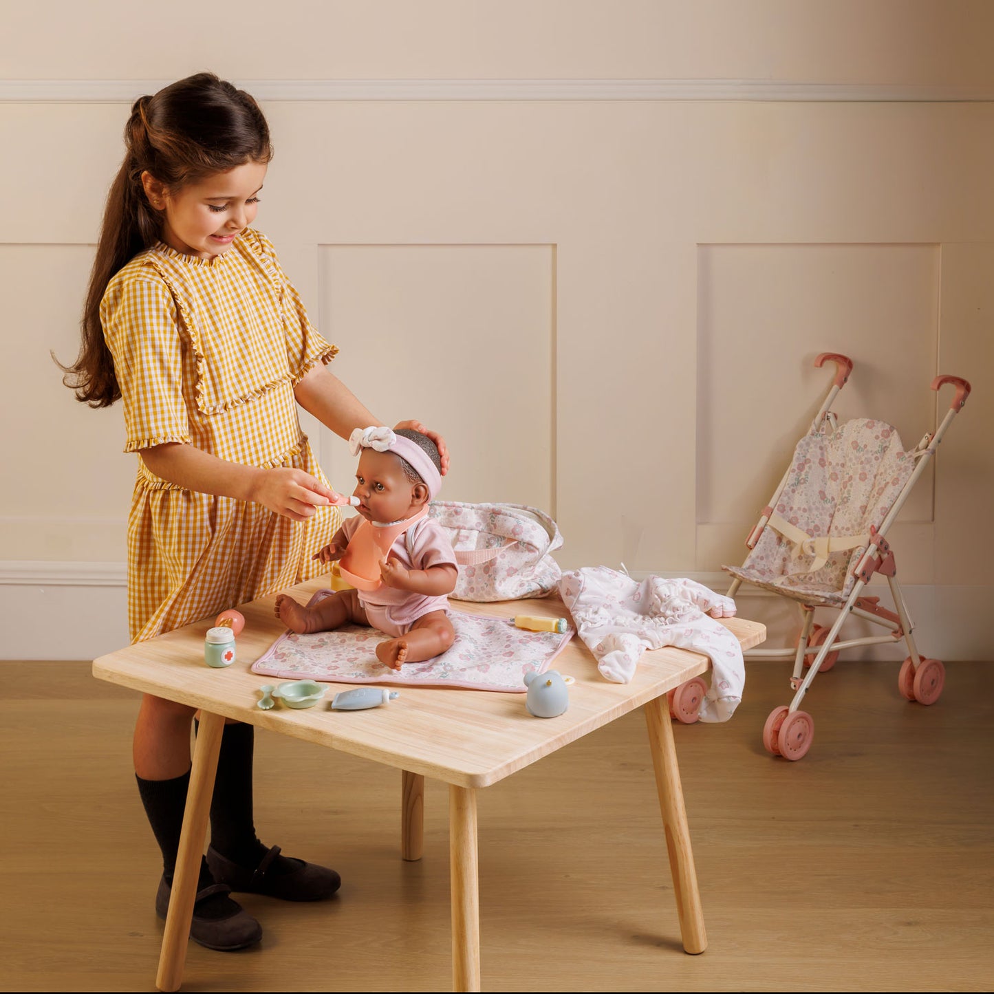 (PRE-ORDER ONLY AVAILABLE AUG 2026)Bonbebé® 15-Piece Doll Diaper Bag Set with Accessories & Changing Mat
