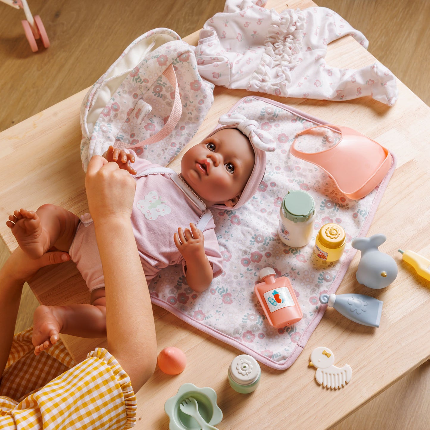 (PRE-ORDER ONLY AVAILABLE AUG 2026)Bonbebé® 15-Piece Doll Diaper Bag Set with Accessories & Changing Mat