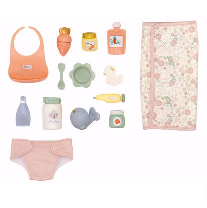 (PRE-ORDER ONLY AVAILABLE AUG 2026)Bonbebé® 15-Piece Doll Diaper Bag Set with Accessories & Changing Mat