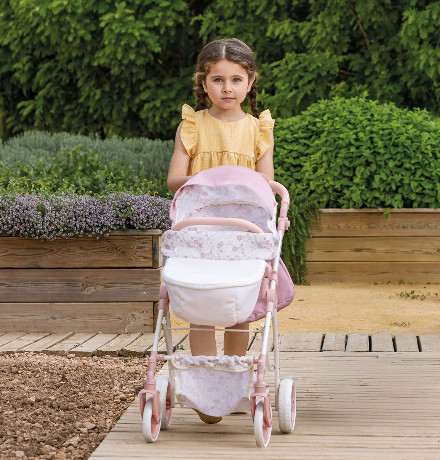 (PRE-ORDER ONLY AVAILABLE AUG 2026)Bonbebé® Sports Pram with Diaper Bag – Deluxe Doll Stroller (Pink Collection)