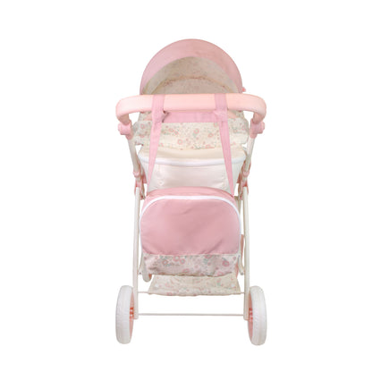 (PRE-ORDER ONLY AVAILABLE AUG 2026)Bonbebé® Sports Pram with Diaper Bag – Deluxe Doll Stroller (Pink Collection)