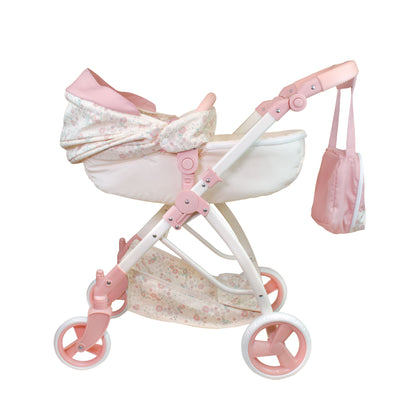 (PRE-ORDER ONLY AVAILABLE AUG 2026)Bonbebé® Sports Pram with Diaper Bag – Deluxe Doll Stroller (Pink Collection)