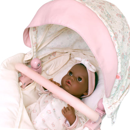 (PRE-ORDER ONLY AVAILABLE AUG 2026)Bonbebé® Sports Pram with Diaper Bag – Deluxe Doll Stroller (Pink Collection)
