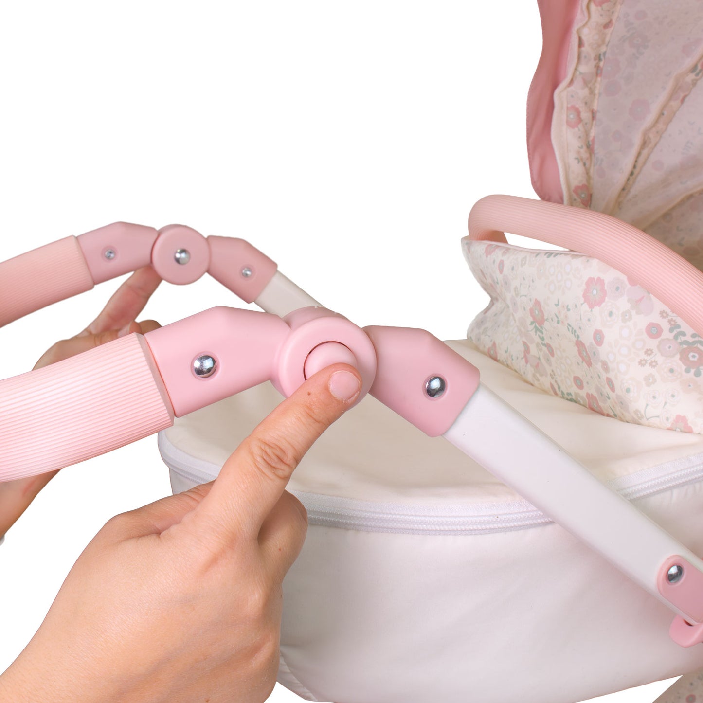 (PRE-ORDER ONLY AVAILABLE AUG 2026)Bonbebé® Sports Pram with Diaper Bag – Deluxe Doll Stroller (Pink Collection)