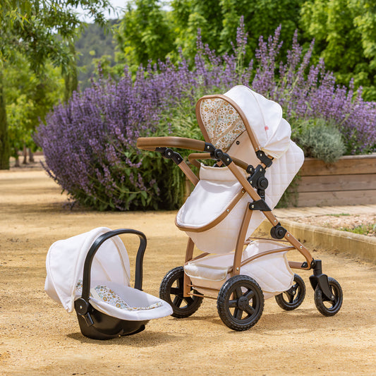 (PRE-ORDER ONLY AVAILABLE AUG 2026)Bonbebé® 3-in-1 Convertible Deluxe Doll Stroller with Bassinet & Carrier
