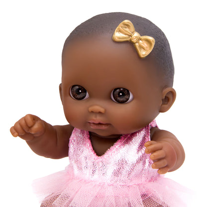 Lil’ Cutesies 8.5" African American All-Vinyl Doll – Sparkle Ballerina Dress