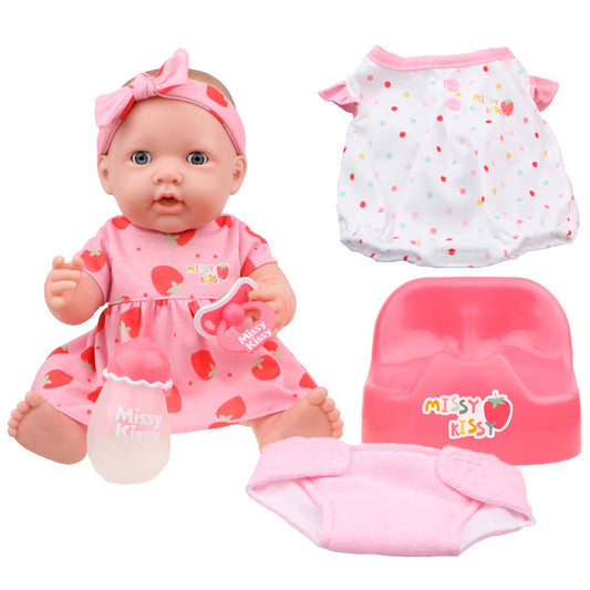 Missy Kissy 15in Baby Doll Interactive Drink & Wet Set-She really Speaks!