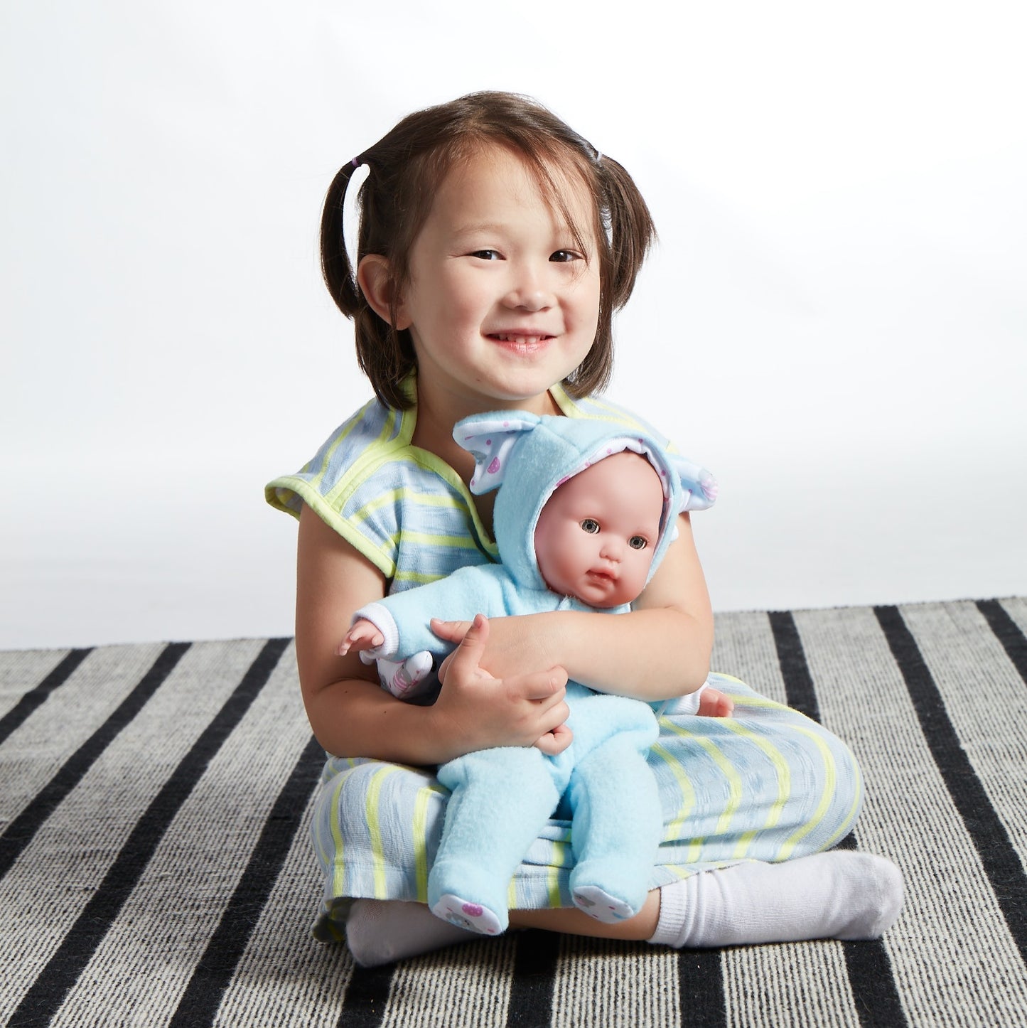 Berenguer Boutique Blue Soft Body 15" Baby Doll Open/Close Eyes with Play Elephant For Children 2+