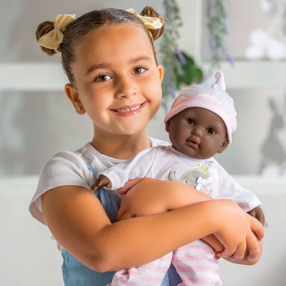Berenguer Boutique 15" Realistic Soft Body African American Baby Doll Open/Close Eyes 10 Pcs. Set