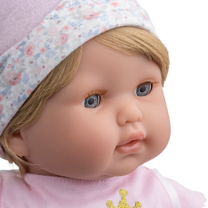 Nonis Boutique 15" Realistic Soft Body Baby Doll Blonde Hair Open/Close Eyes 10 Pcs. Set | Pink | Ages 2+