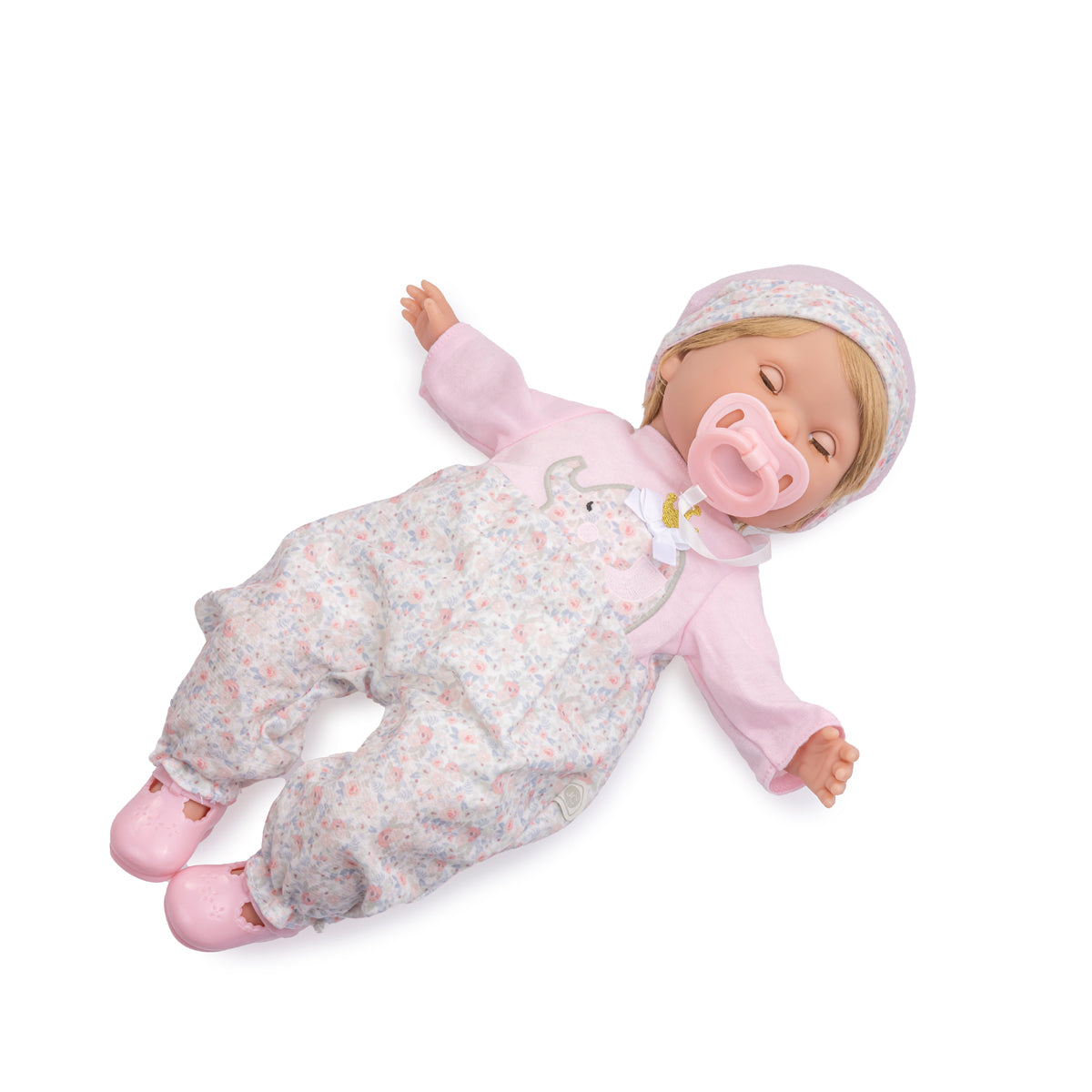 Berenguer Boutique 15" Realistic Soft Body Baby Doll Blonde Hair Open/Close Eyes 10 Pcs. Set | Pink | Ages 2+