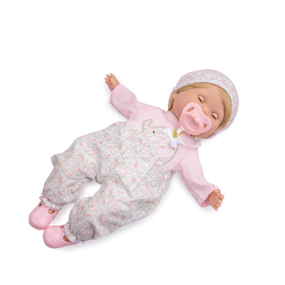 Nonis Boutique 15" Realistic Soft Body Baby Doll Blonde Hair Open/Close Eyes 10 Pcs. Set | Pink | Ages 2+