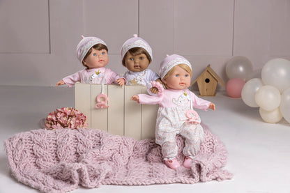Nonis Boutique 15" Realistic Soft Body Baby Doll Blonde Hair Open/Close Eyes 10 Pcs. Set | Pink | Ages 2+