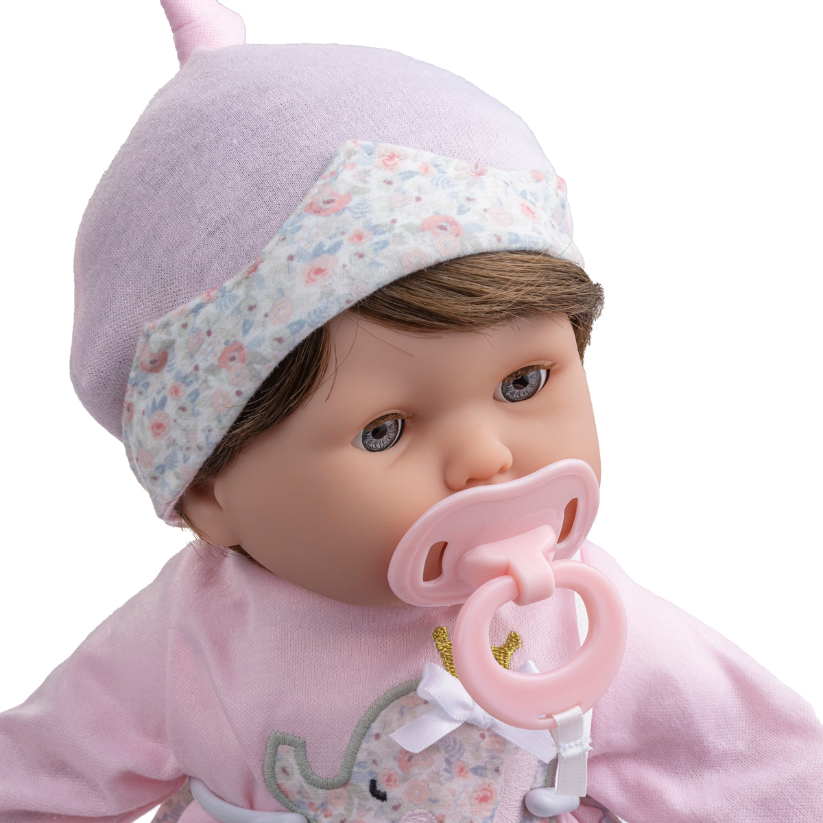 Berenguer Boutique 15" Realistic Soft Body Baby Doll Brown Hair Open/Close Eyes 10 Pcs. Set | Pink | Ages 2+