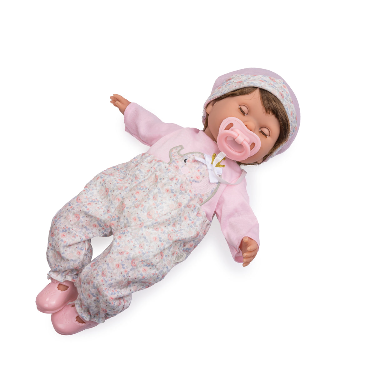Berenguer Boutique 15" Realistic Soft Body Baby Doll Brown Hair Open/Close Eyes 10 Pcs. Set | Pink | Ages 2+