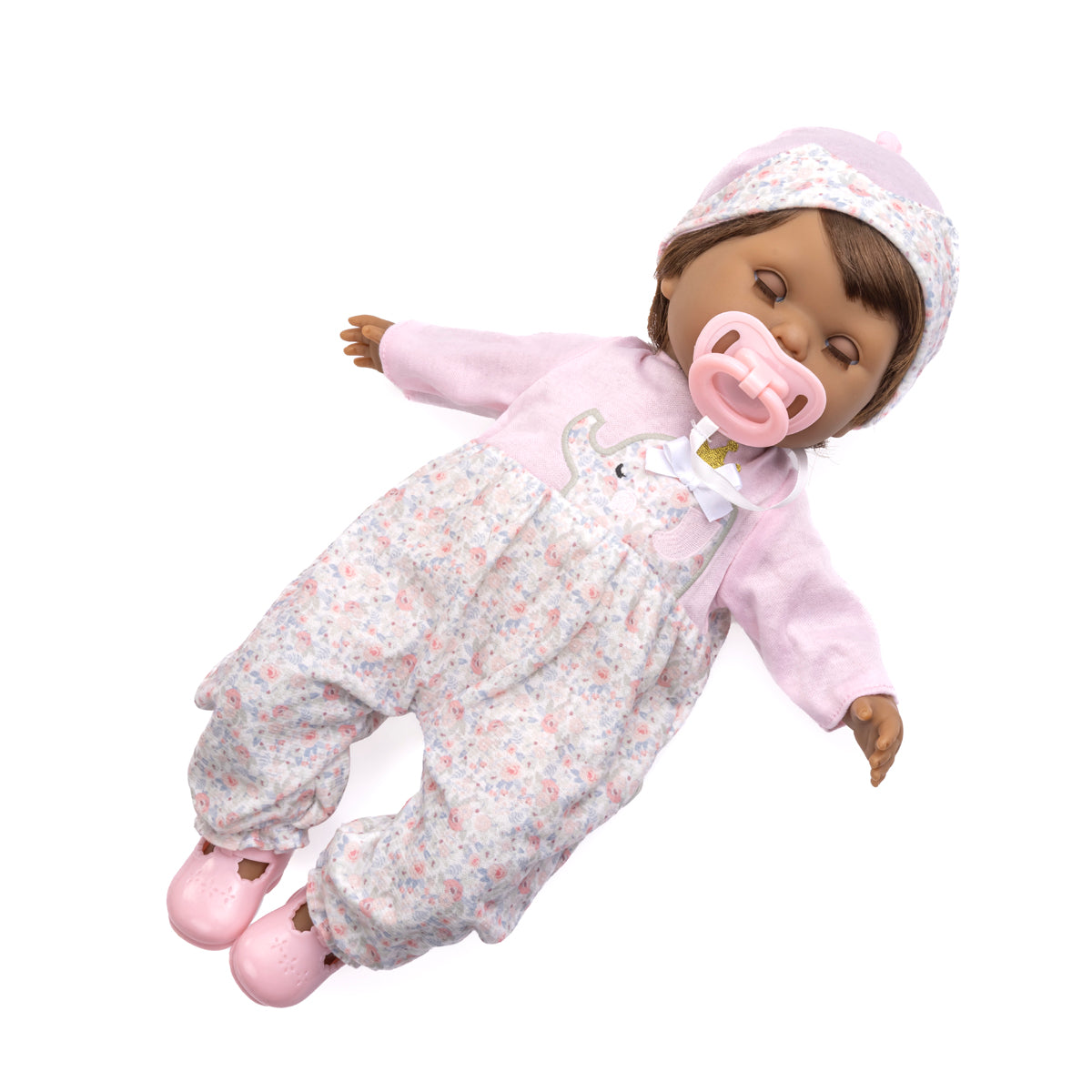 Berenguer Boutique 15" Ethnic Realistic Soft Body Baby Doll Brown Hair Open/Close Eyes 10 Pcs. Set | Pink | Ages 2+