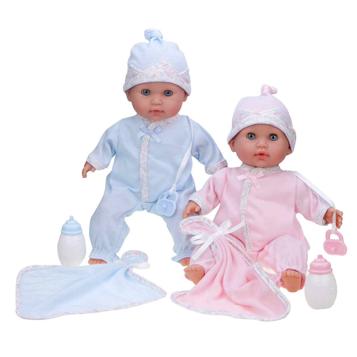 12.5" Twin Nonis Doll Set - Boy & Girl - Soft-Body Dolls with Accessories | Realistic Twins Playset