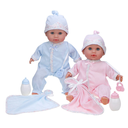 12.5" Twin Nonis Doll Set - Boy & Girl - Soft-Body Dolls with Accessories | Realistic Twins Playset