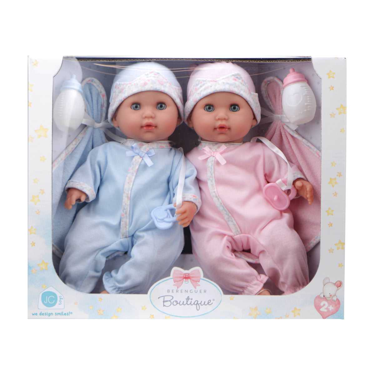 12.5" Twin Nonis Doll Set - Boy & Girl - Soft-Body Dolls with Accessories | Realistic Twins Playset
